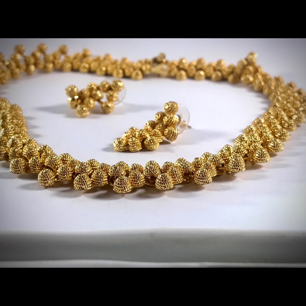 Gold Necklace and Earring Set